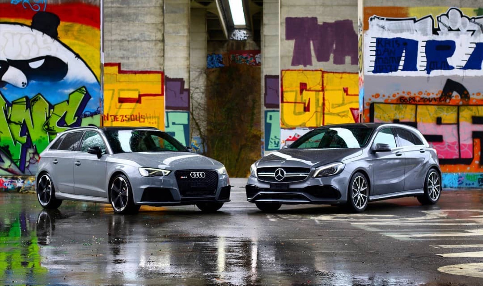 Audi RS3 Sportback (8V) et Mercedes-AMG A 45 (W176)